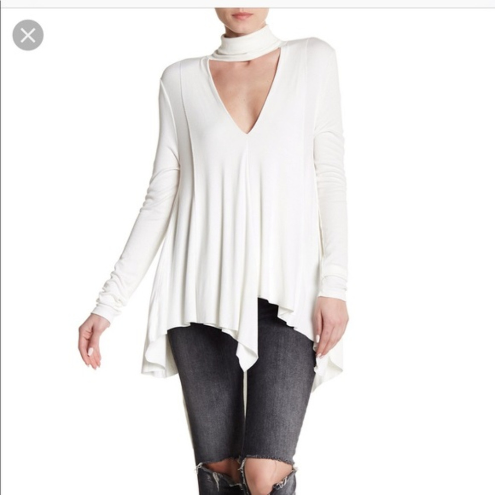 Free People Ivory Uptown Asymmetrical Top XS - Picture 1 of 7